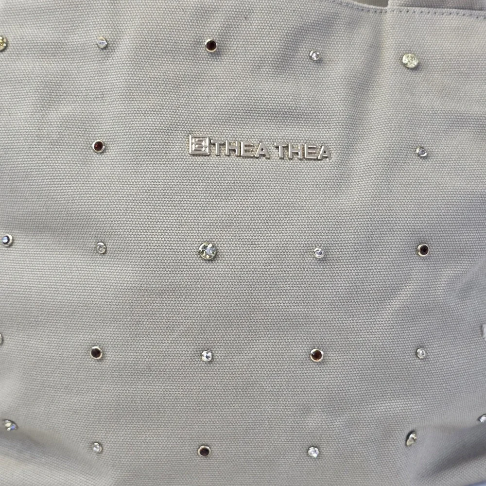 Thea Thea Diaper Bag‎ Tan Canvas Gemstone Bedazzled